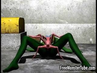 3d phim hoạt hình người ngoài hành tinh chuyện lạ lùng nhận fucked lược cứng qua một spider